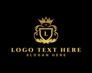 Expensive - Premium Crown Shield Ornament logo design