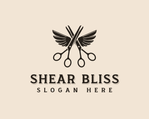 Hairdresser Scissors Wings logo design