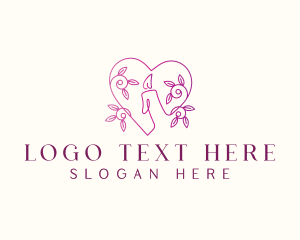 Tribute - Candle Heart Plant logo design