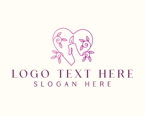 Scent - Candle Heart Plant logo design