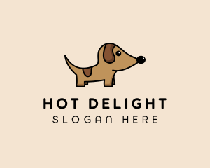 Dachshund Pup Dog  logo design