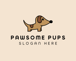 Dachshund Pup Dog  logo design