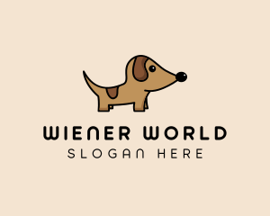 Dachshund Pup Dog  logo design