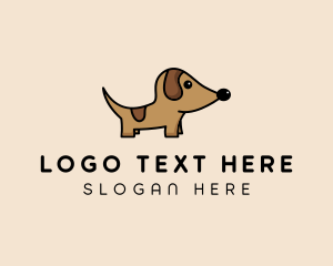 Domestic - Dachshund Pup Dog logo design