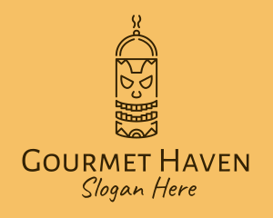 Totem Pole Cooking Outline logo design