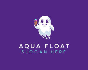 Floating - Ghost Floating Ice Cream logo design