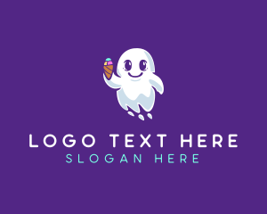 Scary - Ghost Floating Ice Cream logo design