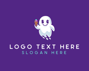 Ghost Floating Ice Cream Logo