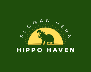 Hippo Conservation Wildlife logo design