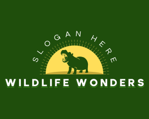 Hippo Conservation Wildlife logo design