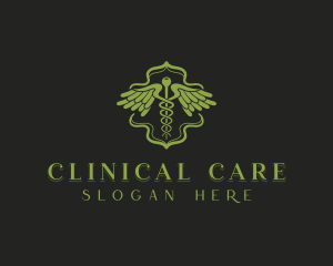 Healthcare Clinic Caduceus logo design