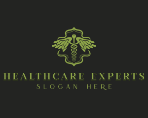 Healthcare Clinic Caduceus logo design