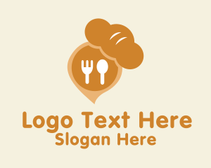 Location Pin - Croissant Pastry Cafe logo design
