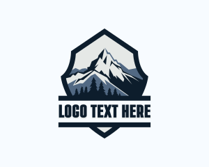 Hiker - Mountaineer Outdoor Shield logo design