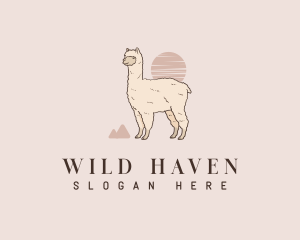 Wildlife Alpaca Llama logo design