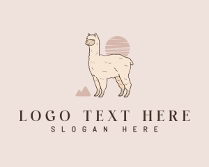 Zoo - Wildlife Alpaca Llama logo design