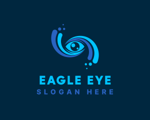 Modern Cyber Eye Vortex logo design