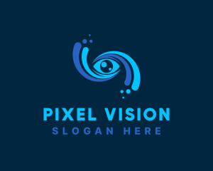 Modern Cyber Eye Vortex logo design