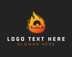 Landscape - Flame Mountain Climbing logo design