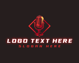 Singer - Audio Microphone Podcast logo design