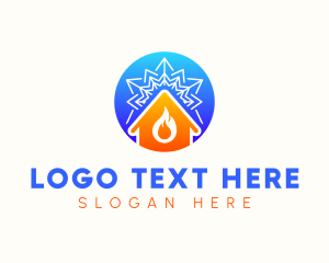 Ice - Snowflake Flame House logo design