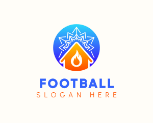 Hot - Snowflake Flame House logo design