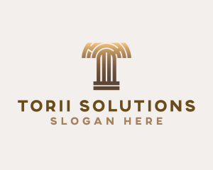 Furniture Door Letter T logo design