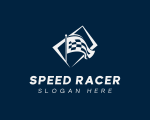 Race - Racing Flag Speedway logo design