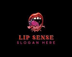 Strawberry Sexy Lips  logo design