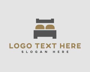 Hostel - Simple Bed Mattress logo design