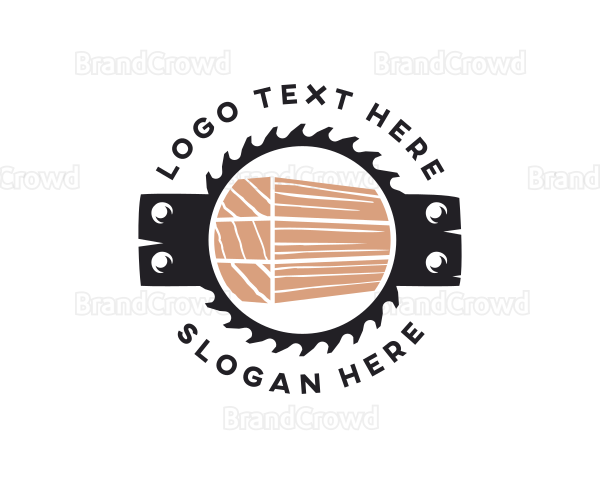 Circular Saw Wood Carpentry Logo