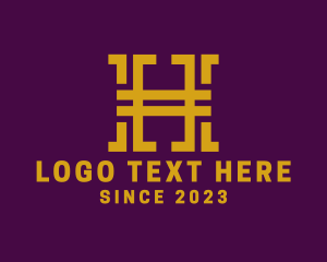 Letter H - Railroad Track Letter H logo design