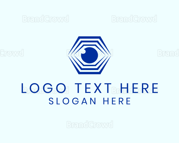 Hexagon Eye Optical Illusion Logo