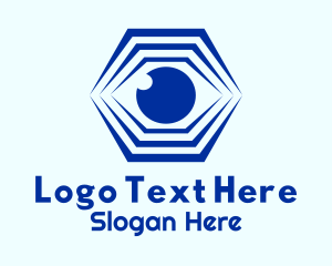 Hexagon Eye Optical Illusion Logo