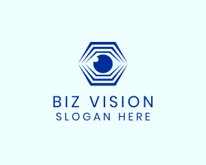 Hexagon Eye Optical Illusion logo design