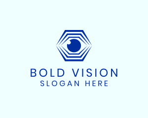 Hexagon Eye Optical Illusion logo design