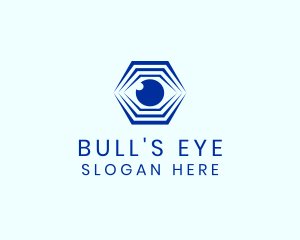 Hexagon Eye Optical Illusion logo design