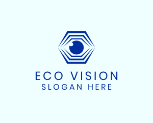 Hexagon Eye Optical Illusion logo design