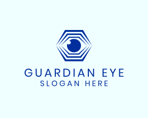 Hexagon Eye Optical Illusion logo design