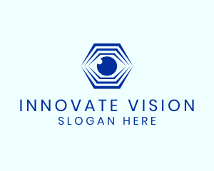 Hexagon Eye Optical Illusion logo design