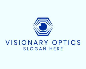 Hexagon Eye Optical Illusion logo design