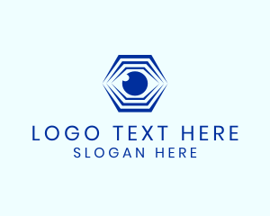 Hypnotic - Hexagon Eye Optical Illusion logo design