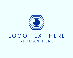 Hexagon Eye Optical Illusion Logo