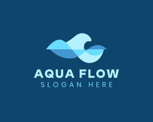 Flow - Water Sound Wave logo design