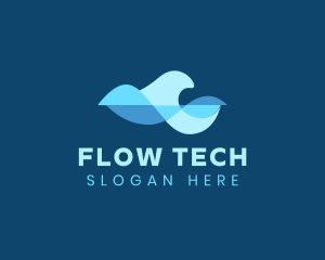 Flow - Water Sound Wave logo design