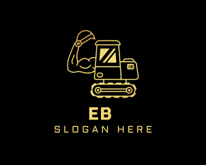 Gold Excavator Muscle Logo