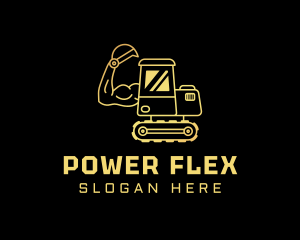 Gold Excavator Muscle logo design