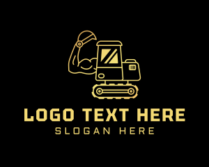 Gold Excavator Muscle Logo