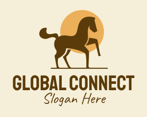 Equine Horse Sun logo design