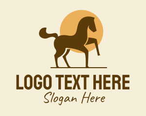 Horse Riding - Equine Horse Sun logo design